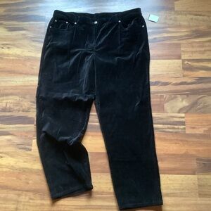 New Ruby Rd. Size 20W black velvet jeans style pants